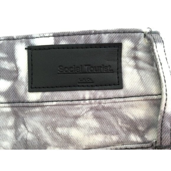 Social Tourist Womens Baggy Jeans Juniors Size 5 White Straight Wide Leg Tie Dye - Picture 10 of 12